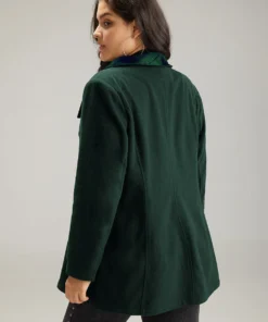 Plaid Patchwork Lapel Collar Zipper Coat -Clothing Shop 231120591 it