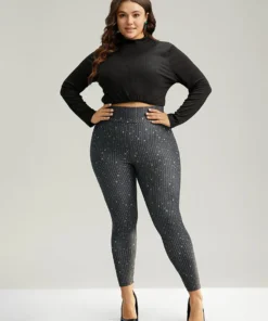 Striped & Star Print Elastic Waist Leggings -Clothing Shop 231354981 es 0c405620 5963 475d b2fa 5af0e0f83f7b