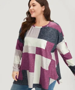 Colorblock Contrast Round Neck Dolman Sleeve T-shirt -Clothing Shop 231981067 aa 44d61efa 42ce 4321 909f 9c43f6cb958c