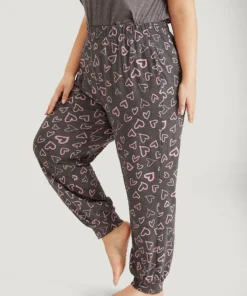 Heart Print Pocket Sleep Carrot Pants 14 Heart Print Pocket Sleep Carrot Pants -Clothing Shop 233039896 tg