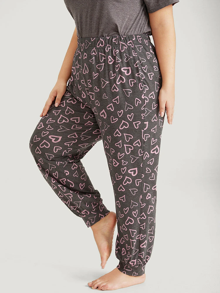 Heart Print Pocket Sleep Carrot Pants 7 Heart Print Pocket Sleep Carrot Pants - Image 5