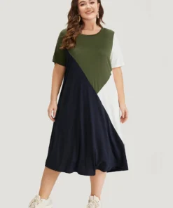 Supersoft Essentials Colorblock Pocket Contrast Midi Dress