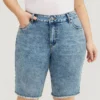 Skinny Moderately Stretchy Dark Wash Raw Hem Denim Shorts