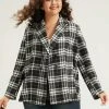 Plaid Suit Collar Button Fly Blazer -Clothing Shop 236439507 db