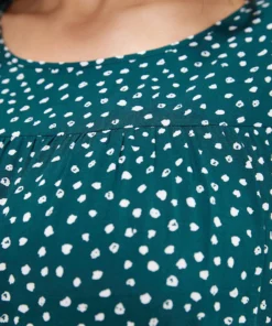 Allover Print Cap Sleeve Ruffle Hem Gathered Blouse -Clothing Shop 236799692 ax 63feacd0 b011 4ebc 80e7 5a03085c4d0f