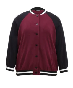 Contrast Trim Pocket Button Fly Bomber Jacket 15 Contrast Trim Pocket Button Fly Bomber Jacket -Clothing Shop 237382166 zd