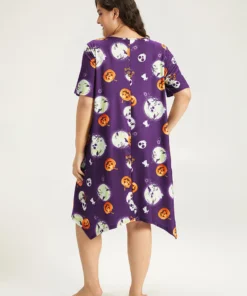 Halloween Graphic Round Neck Sleep Midi Dress -Clothing Shop 239347703 is 76626b47 3dba 4964 b3bb 5010f3dbcc66