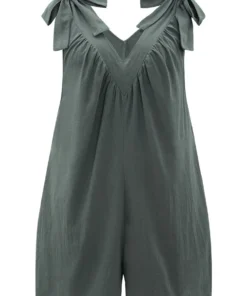 Plain Bowknot Gathered Pocket Overall Jumpsuit 17 Plain Bowknot Gathered Pocket Overall Jumpsuit -Clothing Shop 241288271 vr