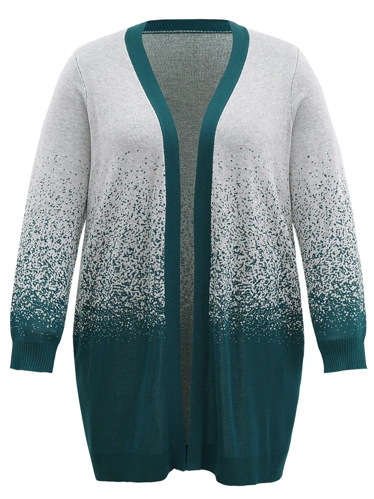 Ombre Heather Contrast Open Front Cardigan 10 Ombre Heather Contrast Open Front Cardigan - Image 8
