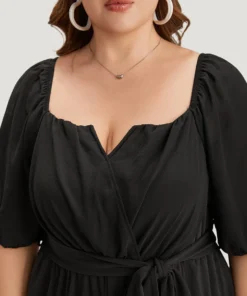 Plain Square Neck Pocket Belted Zipper Jumpsuit -Clothing Shop 244748309 zw 5bad589f 71e8 40ff 8bc6 fcd0fc867233