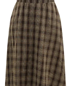 Plaid Print Pocket Elastic Waist Skirt -Clothing Shop 245705089 vq