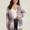 Ombre Patched Pocket Tunic Cardigan -Clothing Shop 246442337 tt
