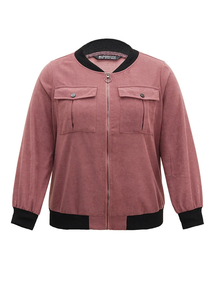 Patchwork Contrast Pocket Zipper Button Detail Jacket 10 Patchwork Contrast Pocket Zipper Button Detail Jacket - Image 8