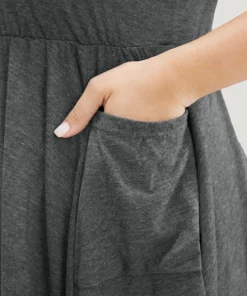 Plain Ruffle Pocket High Low Hem Tank Top 16 Plain Ruffle Pocket High Low Hem Tank Top -Clothing Shop 247726688 rz