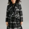 Lapel Collar Plaid Belted Contrast Coat -Clothing Shop 249554837 ac c2e067cb 2995 48d1 9253 d6d37875c5a8