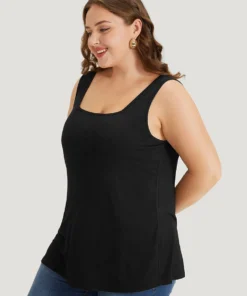 Supersoft Essentials Plain Square Neck Skinny Tank Top 29 Supersoft Essentials Plain Square Neck Skinny Tank Top -Clothing Shop 249556155 hl
