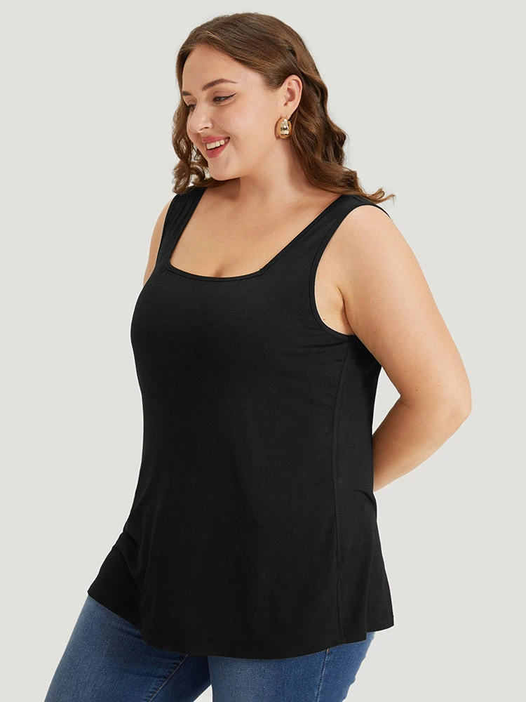 Supersoft Essentials Plain Square Neck Skinny Tank Top 12 Supersoft Essentials Plain Square Neck Skinny Tank Top - Image 10