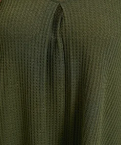 Plain Waffle Knit Scoop Neck Plicated Detail T-shirt -Clothing Shop 250113484 bo 1c7b0a4a 75ce 4239 9d00 0b1ae4deb106