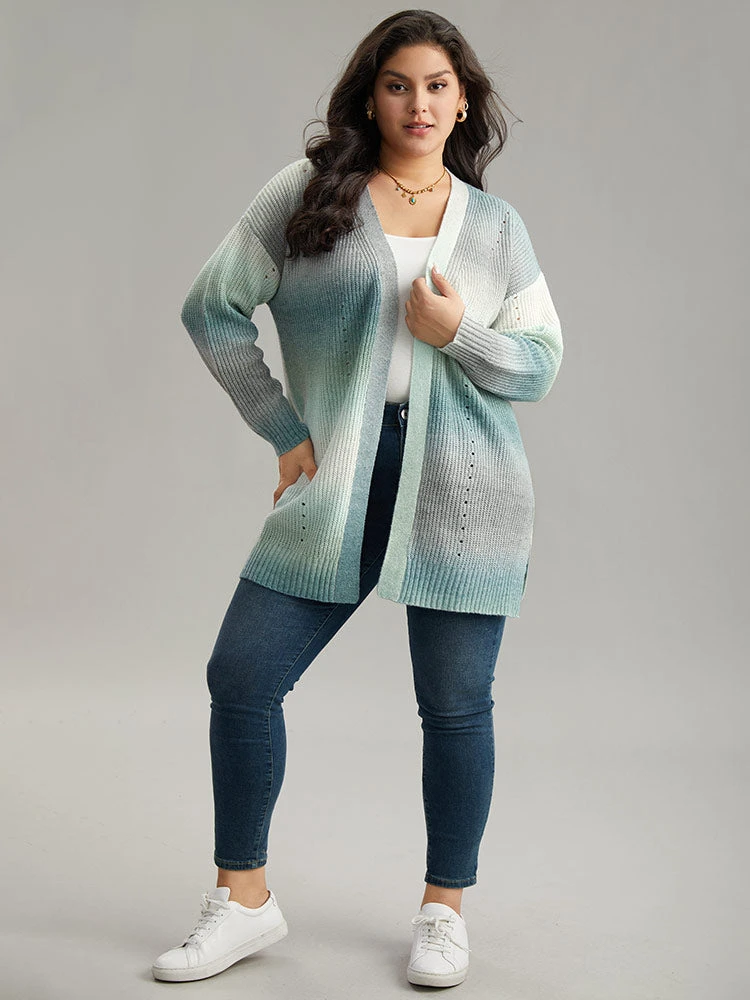 Ombre Split Side Open Front Cardigan 7 Ombre Split Side Open Front Cardigan - Image 5