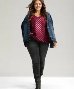 Glitter Polka Dot V Neck Tank Top 12 Glitter Polka Dot V Neck Tank Top -Clothing Shop 251916301 bs