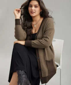 Supersoft Essentials Anti-Pilling Contrast Patched Pocket Cardigan