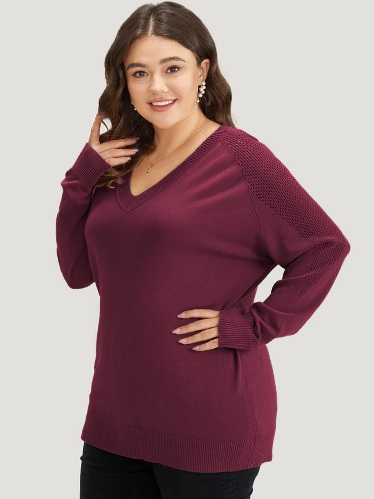 Supersoft Essentials Solid Cut Out Patchwork Pullover 16 Supersoft Essentials Solid Cut Out Patchwork Pullover - Image 14