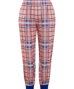 Plaid Pocket Elastic Waist Sleep Carrot Pants -Clothing Shop 25520159 hn
