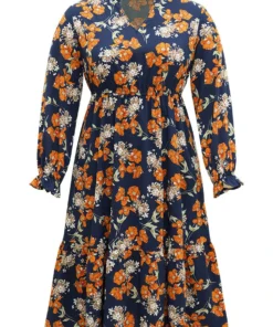 Floral Print Pocket Frill Trim Ruffle Dress -Clothing Shop 256067831 fn 1bd22545 2719 4948 93d0 5e39a0b0923c