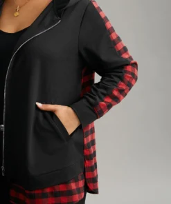 Plaid Patchwork Zipper Hooded Asymmetrical Hem Jacket 14 Plaid Patchwork Zipper Hooded Asymmetrical Hem Jacket -Clothing Shop 256752678 zu 3e7fcb77 793e 45c1 bebd 96abde4b92e1