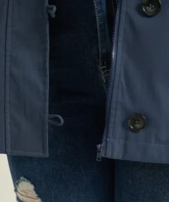 Striped Patchwork Zipper Pocket Drawstring Coat -Clothing Shop 25918274 vn