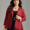 Anti-Wrinkle Striped Patchwork Button Up Roll Sleeve Blazer -Clothing Shop 259222190 qm