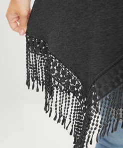 Solid Round Neck Lace Fringe Hem T-shirt 27 Solid Round Neck Lace Fringe Hem T-shirt -Clothing Shop 26043018 qi e4a797f4 2475 463b 9266 559c7512349e