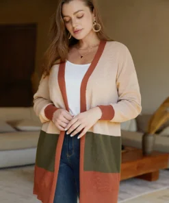 Colorblock Contrast Split Side Cardigan 15 Colorblock Contrast Split Side Cardigan -Clothing Shop 261642861 dy