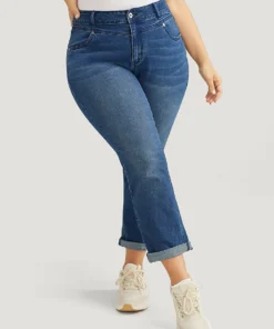 Very Stretchy High Rise Medium Wash Roll Hem Jeans 16 Very Stretchy High Rise Medium Wash Roll Hem Jeans -Clothing Shop 261961357 lh