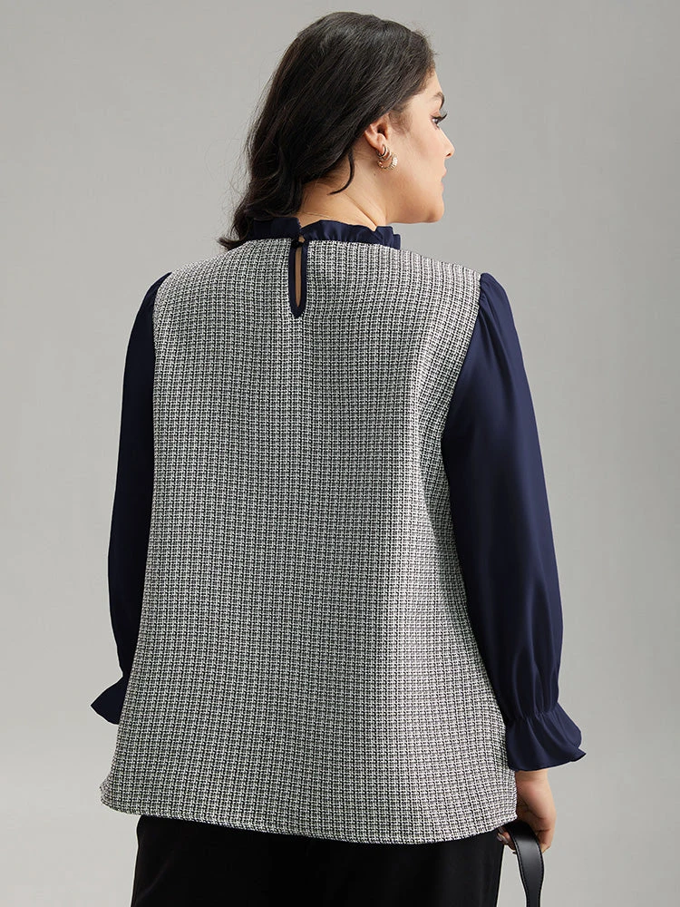 Gingham Ruffles Patchwork Frill Trim Blouse 20 Gingham Ruffles Patchwork Frill Trim Blouse - Image 18