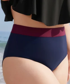 Plain Contrast Bikini Bottom -Clothing Shop 26298216 nh