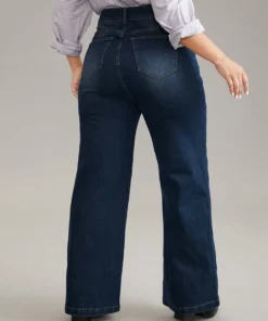 Vintage Dark Wash Wide Leg Jeans -Clothing Shop 264193364 wm