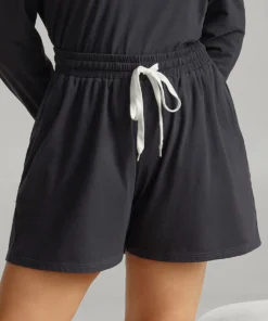 Cotton Plain Drawstring Pocket Sleep Shorts 12 Cotton Plain Drawstring Pocket Sleep Shorts -Clothing Shop 264758794 ll 9baf56be df00 4d64 9de1 52f68f8f207b