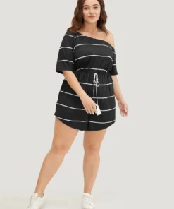 Striped Print Knot Pocket Tassels One Shoulder Romper 21 Striped Print Knot Pocket Tassels One Shoulder Romper -Clothing Shop 264803692 km 5f5887e7 35e5 4ef8 89c6 1905c52d55e7