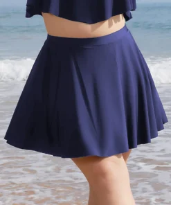 Solid Ruffles High Waist Swim Skirt -Clothing Shop 264859976 jm