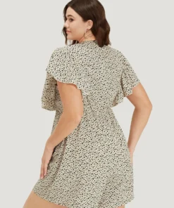 Leopard Ruffle Cap Sleeve V Neck Pocket Jumpsuit 12 Leopard Ruffle Cap Sleeve V Neck Pocket Jumpsuit -Clothing Shop 265279643 gs