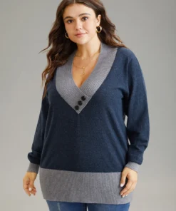 Supersoft Essentials Contrast Deep V Neck Button Detail Pullover 39 Supersoft Essentials Contrast Deep V Neck Button Detail Pullover -Clothing Shop 265747916 tt d1e2077a e0e7 4756 b8cb 3fb182480db0