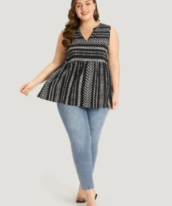 Bandana Print Notched Elastic Waist Tank Top -Clothing Shop 266188677 vd