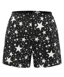 Star Printed Pocket Elastic Waist Sleep Shorts -Clothing Shop 266736608 ox c34ec527 f1a5 439a 9bbc 27218c27847a