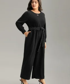 Polka Dot Belted Pocket Elastic Waist Jumpsuit 11 Polka Dot Belted Pocket Elastic Waist Jumpsuit -Clothing Shop 267153086 nd