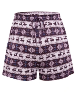 Christmas Elk Drawstring Pocket Sleep Shorts -Clothing Shop 268336169 uu