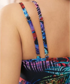 Tropical Print Ruffle Hem Adjustable Straps Cami Swim Dress -Clothing Shop 269341858 lp