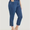 Very Stretchy Medium Wash Patched Detail Cut Out Jeans -Clothing Shop 269843857 xo