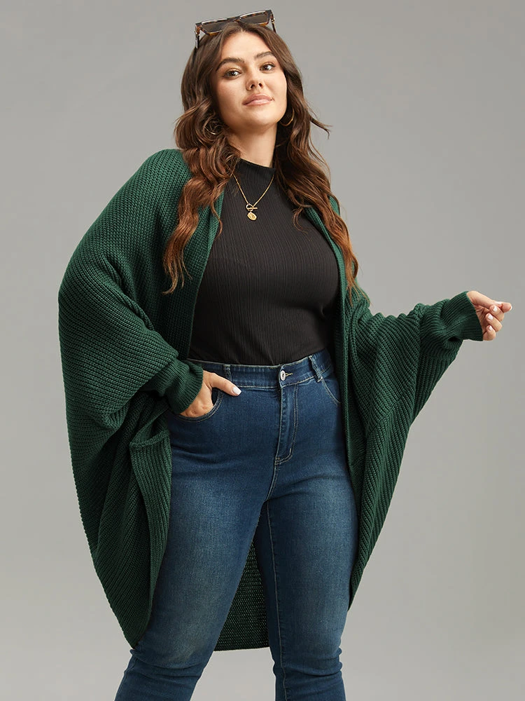 Solid Dolman Sleeve Arc Hem Cardigan 11 Solid Dolman Sleeve Arc Hem Cardigan - Image 9