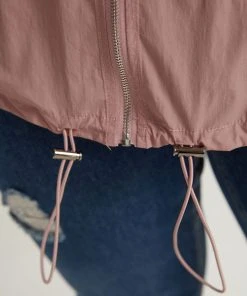 Plain Hooded Pocket Zipper Fly Drawstring Jacket -Clothing Shop 271236579 qm